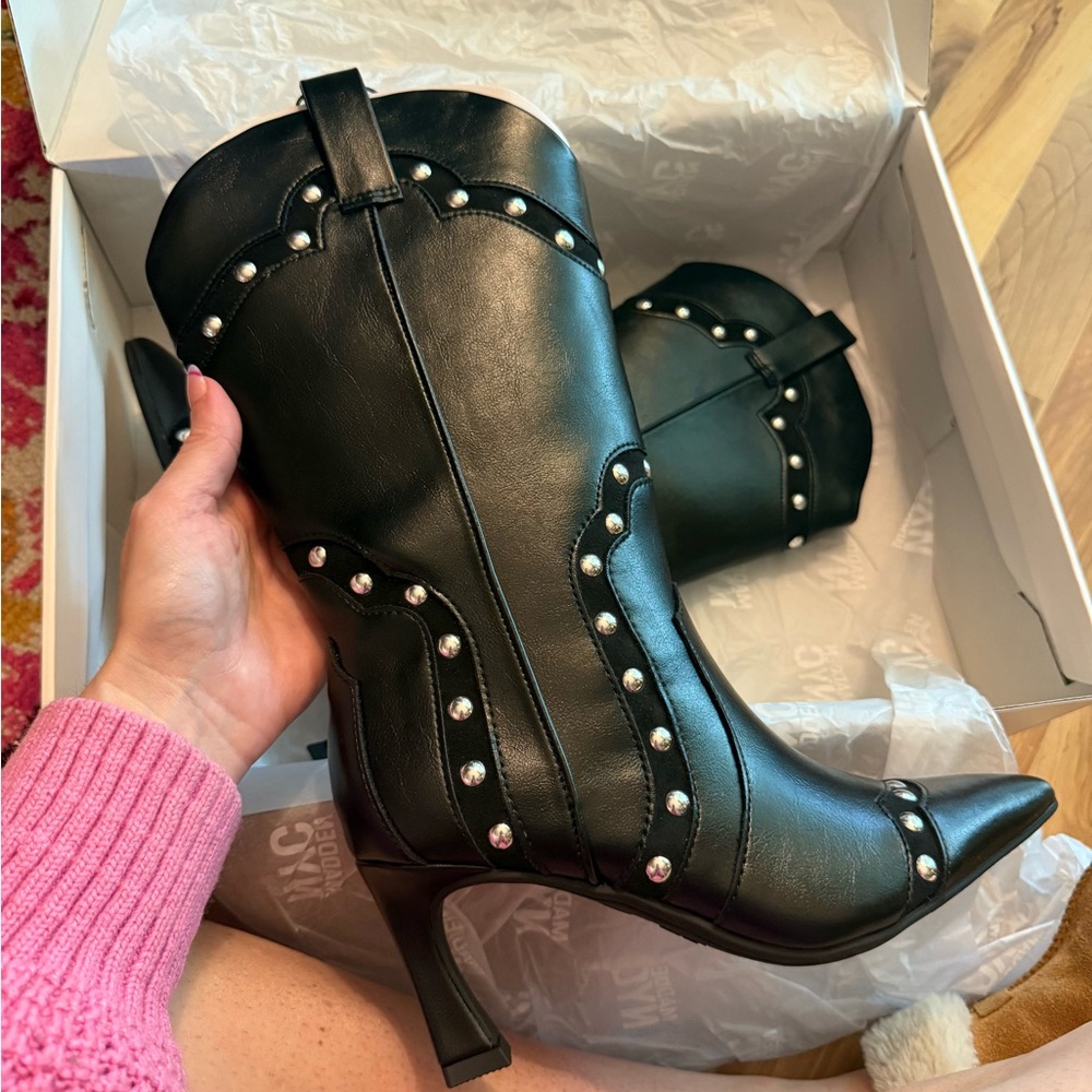 Madden NYC- NEW IN BOX Black Studded Western-Inspired Women's Boot ✨